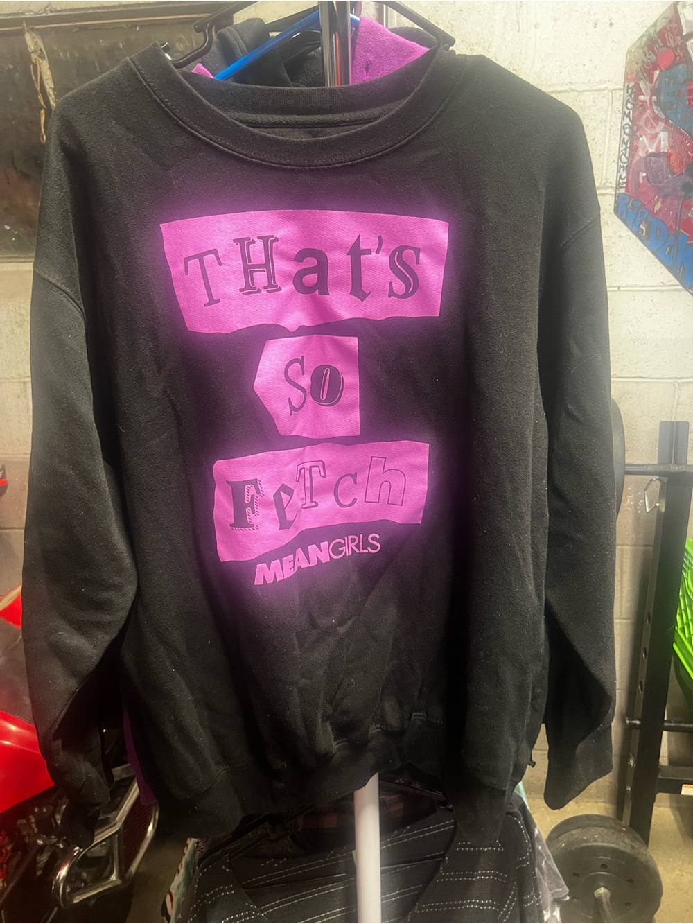 'That's So Fetch' Black Sweatshirt - Pink Graphic